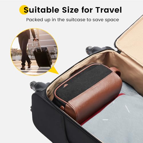 Vorspack Travel Toiletry Bag - Canvas Toiletry Bag for Men Water Resistant Skincare Bag Dopp Kit for Bathroom Toiletries Accessories Gifts - Black - Thumbnail 7