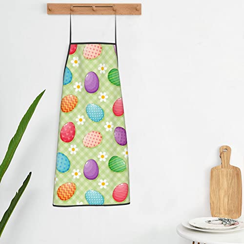 Uniwneds Happy Easter Colorful Easter Eggs Apron Adjustable Kitchen Chef Bib Aprons Cooking Aprons For Adult Men Women Bbq #TOP4