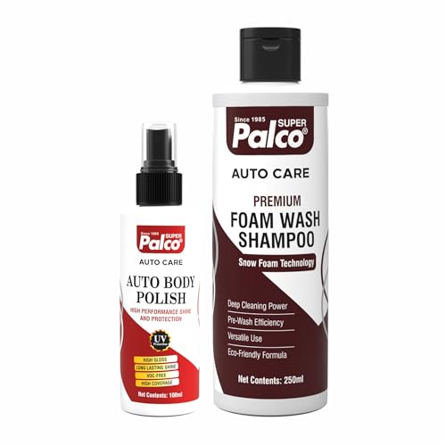 Image of PALCO Combo Auto Care 2 Products | PREMIUM-FOAM-WASH-250ml and AUTO-BODY-POLISH-100ml, Auto Care Solution For Removing Dirt & Shining Cars and Bikes