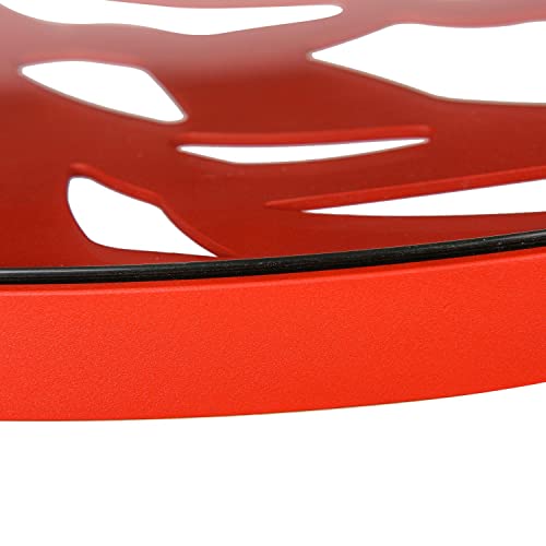 Leisuremod Devon Tree Design Glass Top Aluminum Base Indoor Outdoor Bistro Table (Red) #TOP5