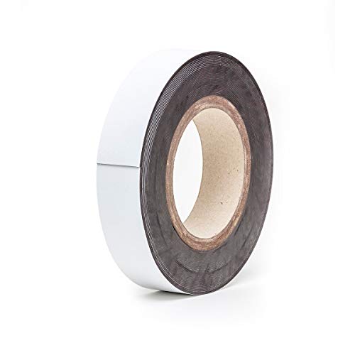 Preisvergleich Produktbild Magnet-Lagerschilder, Rollenware weiß Höhe 25 mm, Rollenlänge 10 m