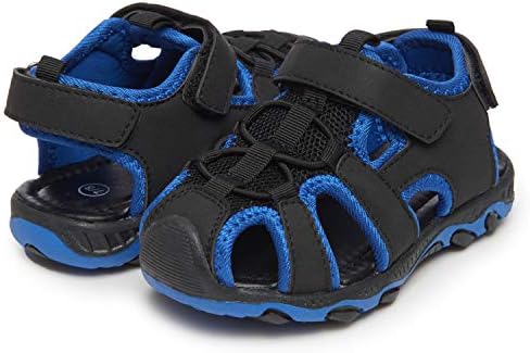 Skysole Boy Athletic Fisherman Closed-Toe, Mesh, Adjustable Strap, Kid Slippers, Royal, 7-8 Toddler