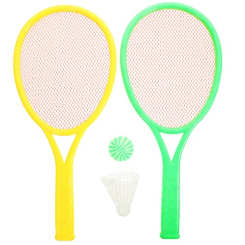 Toddmomy Ensemble de Raquettes en Plastique pour Tennis et Badminton 4 Pièces Couleurs Rouge Jaune Verte Aléatoires Jeu Éducatif Parent-Garçon et Filles pour Sport Couleur Aléatoire