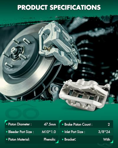 Image of SCITOO 18B5214 18B5215 Front Left & Right Disc Brake Calipers w /Bracket Fit For Ford For Explorer /For Flex /For Taurus,For Lincoln For MKS /For MKT,Double Pistons