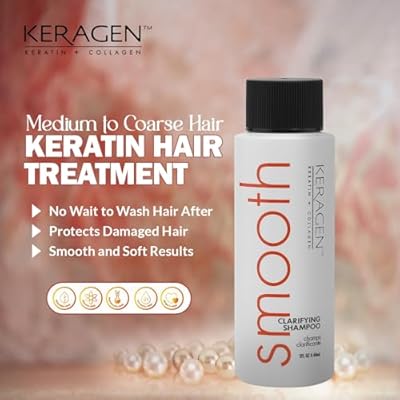 KERAGEN Clarifying Shampoo, Professional Hair Treatment Primer & Restorative Deep Cleanser Deep Cleanse. Fortify. Don't Compromise. For Flawless Treatment & Visibly Clean, Vibrant Hair 2 Oz