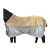 BARN & STABLE Breathable and UV Protective Tear-Resistant Mesh Horse Fly Sheet Comfy Equine Summer Sheet with Removable Web Leg Straps (Gold Silver, 75 in)