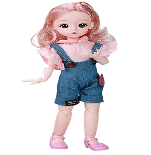 Tickles Set Movable Jointed Makeup Cute Girl Brown Eyes Fashionable Doll for Kid Girls (Size: 30 cm Color: Pink and Blue) (B09J4Y6F2B) Amazon Price History, Amazon Price Tracker