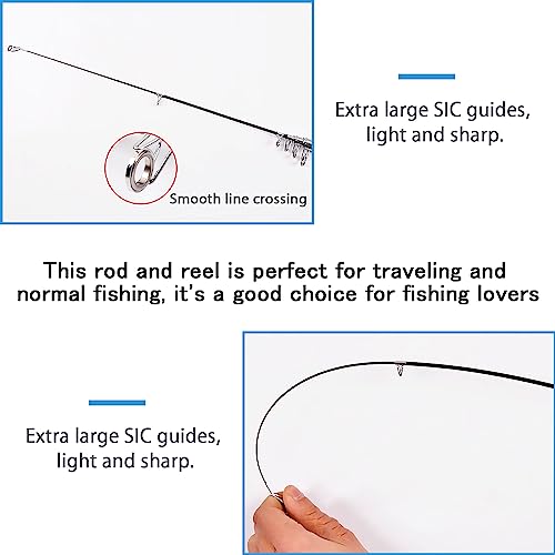 Faltbare Angelrute mit geschlossener Rolle und Anti-Rutsch-Griff Tragbare Reiseangelrute mit geschlossener Spule Angelzubehör für Reisen