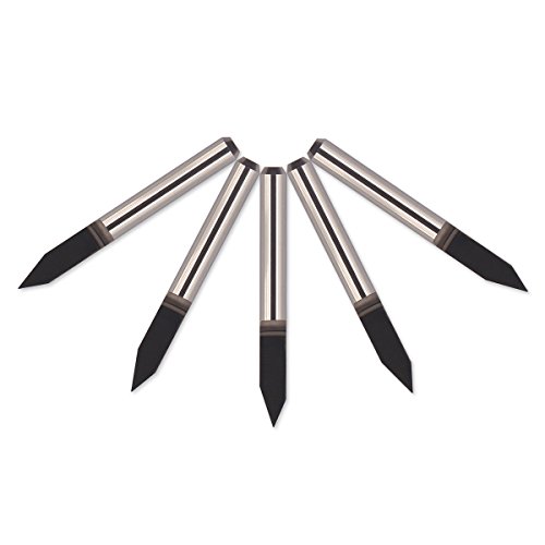 45 Degree Engraving Bits,EnPoint High-Precision Carbide CNC Engraving Bits 3.175mm 1/8In Shank 0.1mm Tip Dia Sharp Conical Metal Engraving Tool V-bits for PCB Wood Acrylic Copper Aluminum (Pack of 5)