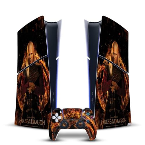 Head Case Designs Sous Licence Officielle House Of The Dragon: Television Series Daemon Sigils Et Personnages Vinyle Autocollant De Jeu Peau Compatible avec PS5 Slim Digital Edition Console & Controller
