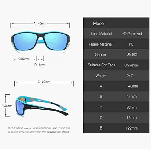Óculos de Sol Masculino Azul Espelhado Polarizado Esporte Ciclismo Corrida UV400