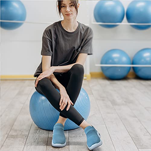 Womens Walking Shoes Slip On Sock Sneakers Lady Girls Nurse Mesh Air Cushion Platform Loafers Fashion Casual Light Blue,8 #TOP5