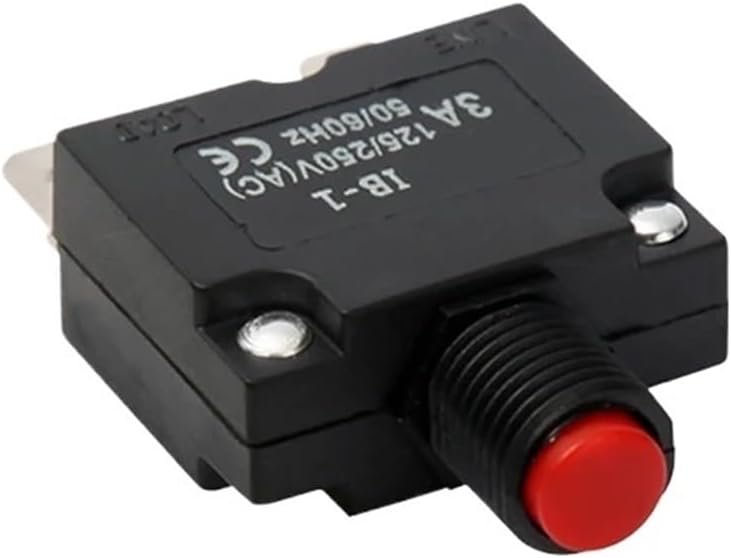 1pcs 12A Plastic Motor Protection Thermal Switch Overload Circuit Breaker(Black,2A)