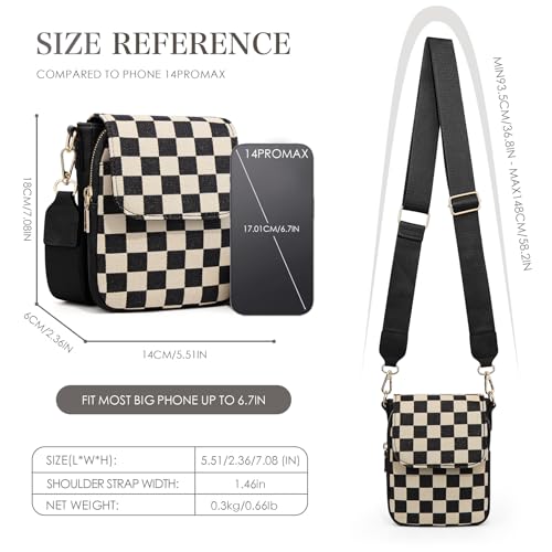 Image of Sling Bag Crossbody Bags For Women Plaid Striped Fanny Packs Chest Bag for Work Shopping