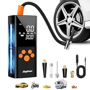 Tire Inflator Portable Air Compressor, 25000mAh 150 PSI Air Pump, 12V DC Cordless & Power Cord, LCD Digital Gauge Pressure with LED Light, 22 Cylinder 3X Fast Inflation for Car, Motorcycle, Bike, Ball