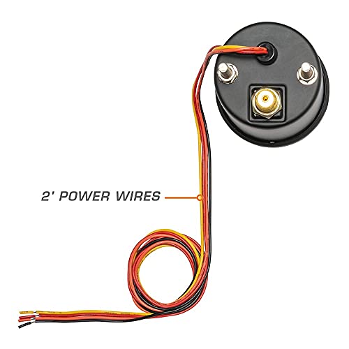 Glowshift Tinted 7 Color 200 Psi Mechanical Air Pressure Gauge - Black Dial - Smoked Lens - For Air Ride Suspension Systems - 2-1/16" 52Mm #TOP1