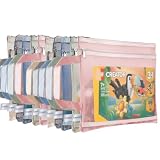 Bolsas de malla de colores con cremallera, bloques de construcción de rompecabezas de nailon doble capa, almacenamiento y organización de juguetes, bolsa transparente A4