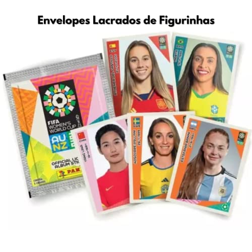 Kit Com 1 Álbum Brochura Copa Do Mundo Feminina 2023 Austrália Nova Zelândia + 100 Figurinhas (20 En