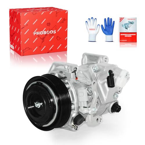 Image of PHOBOOS A /C Compressor with Clutch Compatible with Toyota Camry 2012-2017 3.5L, Highlander 2011-2013 3.5L, Sienna 2011-2016 3.5L, Avalon & Lexus ES350 /RX350 3.5L, Fast Cooling, Ref. 98315