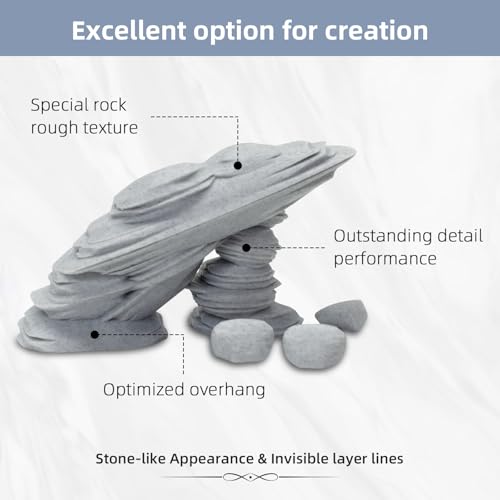 Image of Geeetech Marble PLA 3D Printer Filament, Stone-Like Appearance, 1kg Spool (2.2lbs), 1.75mm Dimensional Accuracy + /- 0.02 mm, Marble White-Grey Color