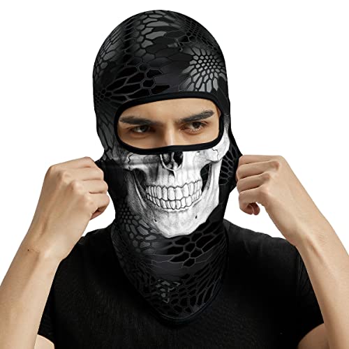Image of Skull Full ski Mask, 3D Balaclava, UV Sun Protection,Motorcycle /Ski /Scarf /Cycling /Fishing for Men