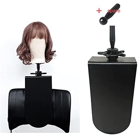 Chair Mannequin Head Clamp Stand with Clip for Wigs and Trainning Head Sturdy and Durable Adjustable Wig Head Stand Holder for Cosmetology Hairdressing Seat Back Clamp Cover