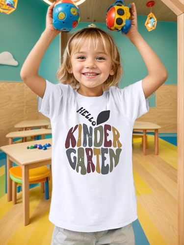 Image of Kindergarten Shirt for Girls First Day of Preschool Shirt Back to School T Shirt Summer Short Sleeve 3-7 Years