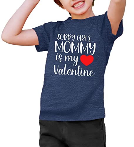 Image of VVNTY Valentines Shirts Toddler Boys Love Heart Graphic Tee Funny Letter Print Tops