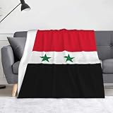 Manta de franela cálida con estampado de la bandera de la República Árabe Siria de 50 x 60 pulgadas, acogedora y ligera para sofá