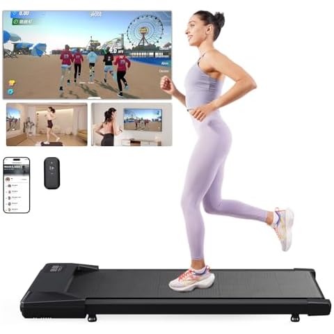 SupeRun Walking Pad, Mini Walking Pad Treadmill, Under Desk Treadmill,Small Treadmills for Home, Portable Walking Treadmill with Remote & Smart APP, 265 Lb Capacity Cover