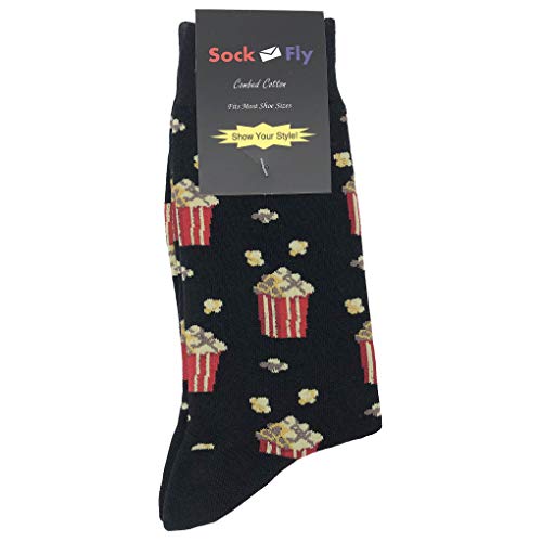 Popcorn Dress Socks Funny Novelty Crazy Fun Design Men Size 8-12 Cotton Casual Crew Colorful Funky Fancy Socks Gift for Men4