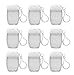 Healthcom 10 Pcs 1Oz 30ml Clear Empty Bottles Hand Sanitizer Travel Holder Hook Keychain Carriers White Flip Cap Reusable Portable Empty Bottle Refillable Cosmetic Container for Liquid Lotions Creams