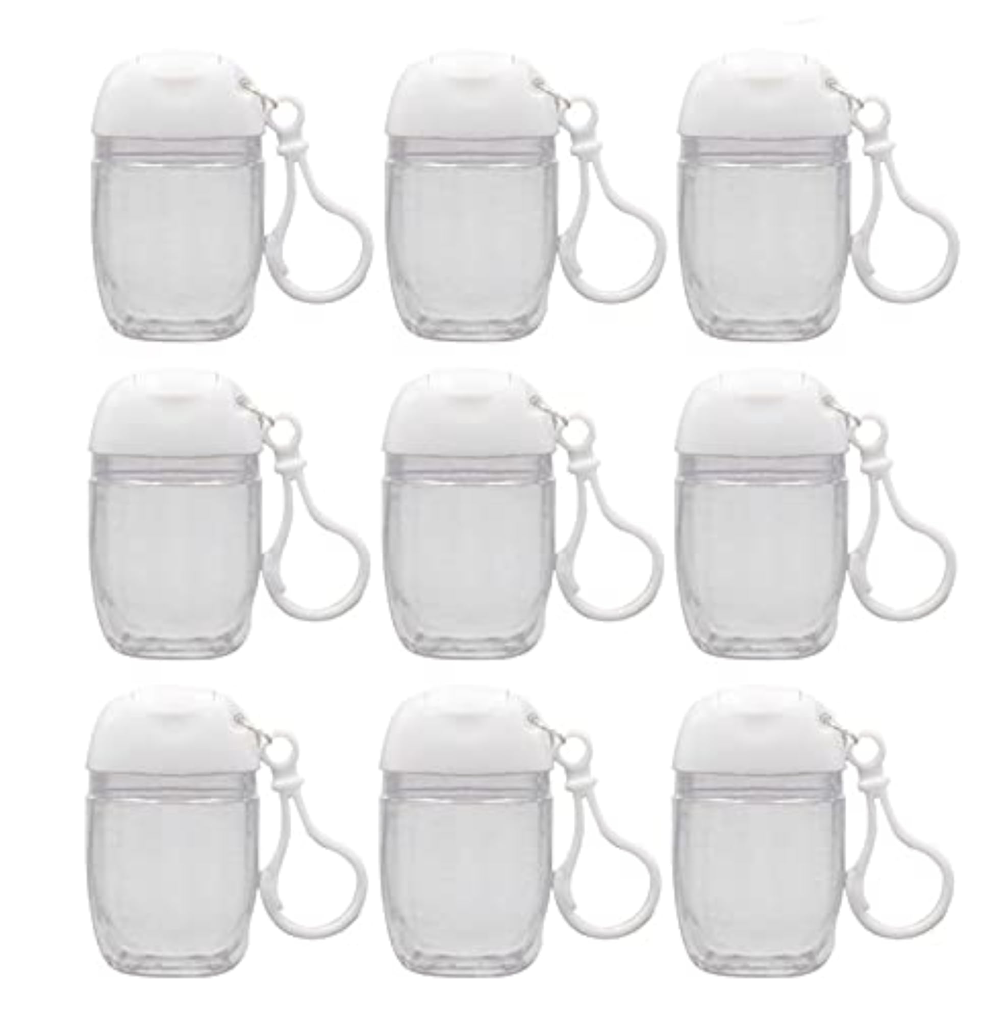 10 Pcs 1Oz Clear Empty Bottles with Keychain