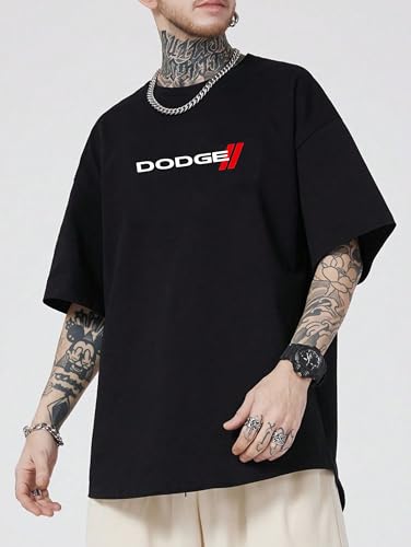 Image of SQF Men's Cottonblend Oversized, Black, Half Sleeve Round Neck Back Font Printed T-Shirt, Graphic T-Shirt