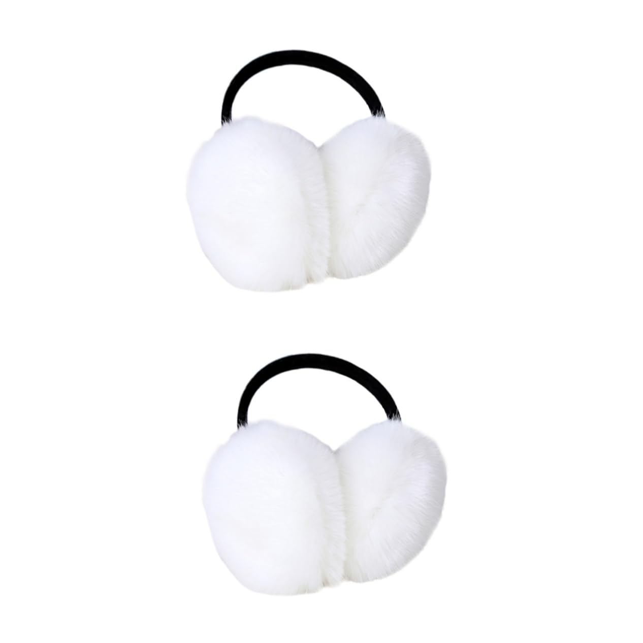 2piezas Orejeras De Invierno Para Mujeres Earmuffs Forro De Piel Sintética Protección Térmica y Sonido Banda De Música Conector De