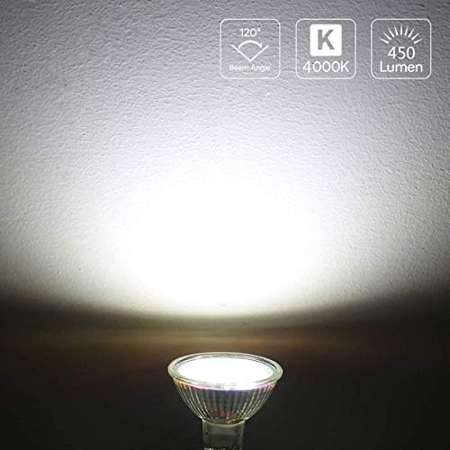 GVOREE MR16 GU5.3 LED 12V Light Bulbs 5W Daylight White Replace 40W Halogen GU 5.3 MR 16 Spotlight 4000K Neutral White 450 Lumens 120°Beam Angle Ø50 x 48mm (Pack of 10)