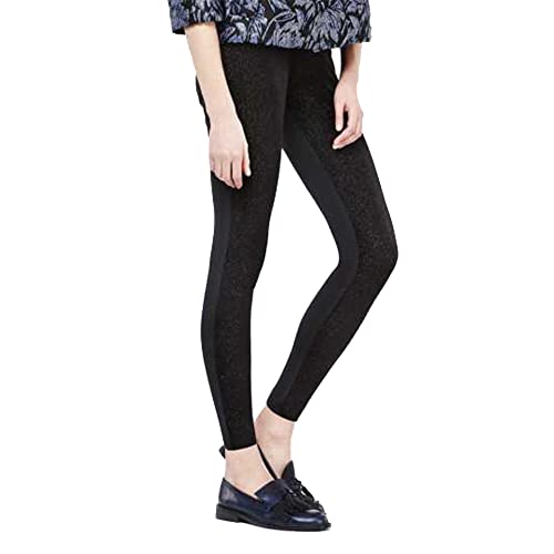 POMPEA Leggings elasticizzato Donna Invernale Velluto lame Nero Mod. ATESSA Colori Nero Taglia M