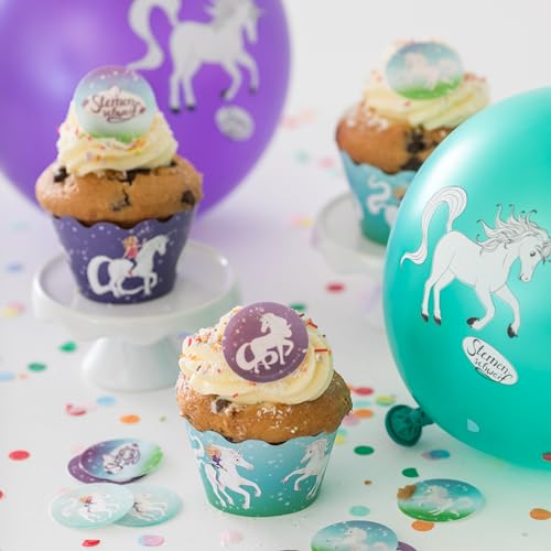 Essbarer Muffinaufleger STERNENSCHWIEF 12 Stück // Muffinaufleger Einhorn // Sternenschweif Muffinaufleger