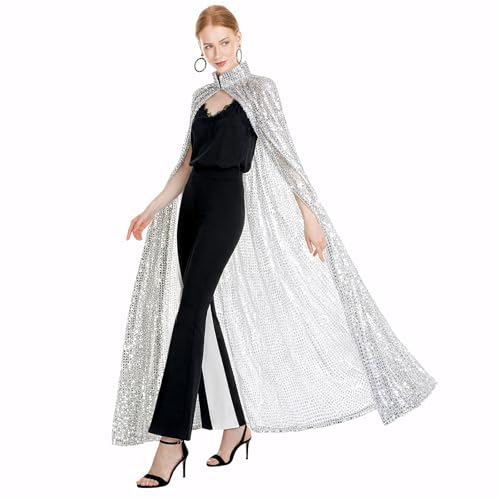 Silver Glitter Sequin Cape