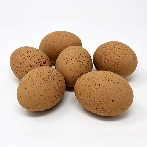 Cackle Hatchery Ceramic Nest Eggs (6 Dark Brown Speckled) - Thumbnail 2