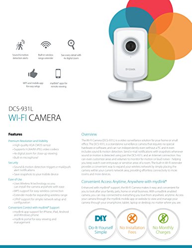 D-Link Wi-Fi Camera With Remote Viewing (Dcs-931L) (Discontinued By Manufacturer) #TOP7