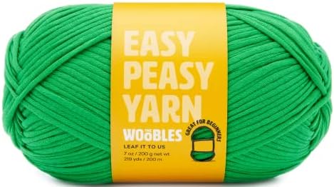 The Woobles Easy Peasy Yarn, Crochet & Knitting Yarn for Beginners with Easy-to-See Stitches - Yarn for Crocheting - Worsted Medium #4 Yarn - Cotton-Nylon Blend