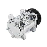 Top Street Performance HC5002C A/C Compressor with Black Clutch (Chromed Serpentine-Belt Sanden 508 R134A Type)