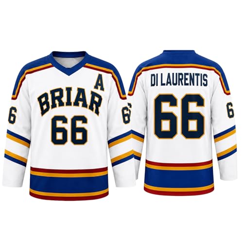 Maillot De Hockey Grahams 44 Col V Sweatshirt Universitaire Uniforme de Hockey sur Glace Comfort Casual T-Shirt Manches Longues Sport Training Clothing pour Les Fans Bleu S