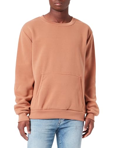 Pull homme col rond en maille camel taille L | Sweat tricot basique chic