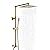 Fennocasa Polaris Lux Rain Shower System, includes 10” Square Rainfall Shower Head and Handheld Shower Combo, Height Adjustable Spray Holder, Retrofit, 60” Hose (2.5 GPM Brushed Gold)