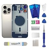 16 Pro max Back Glass Replacement with Metal Camera Frame &Magnet for iPhone 16 Pro max (6.9-inch) & Includes Replacement Tools