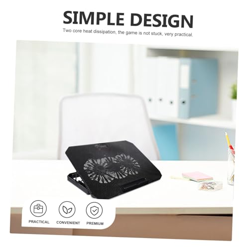 Base para portátil con ventilador y diseño ergonómico negro miniatura 4