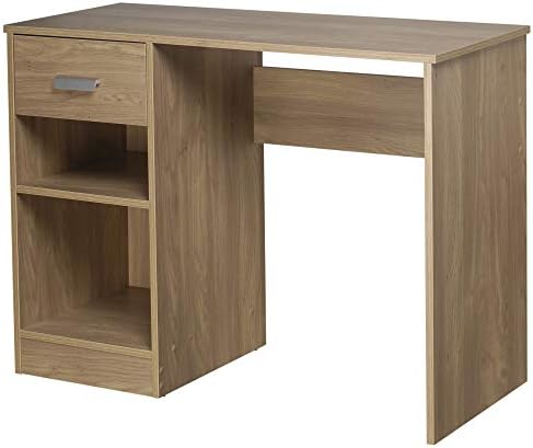 URBNLIVING 1 Drawer Wooden Bedroom Computer Work Table Office Desk Dressing Jewellery Unit (Oak)