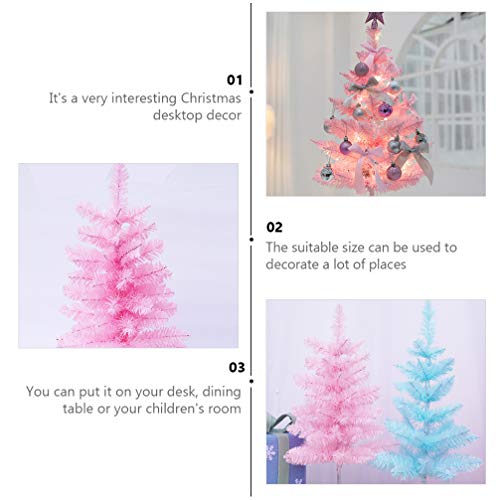 Mini árvores de Natal rosa BESPORTBLE, árvore de Natal artificial, 60 cm, árvore de Natal, pinheiro,